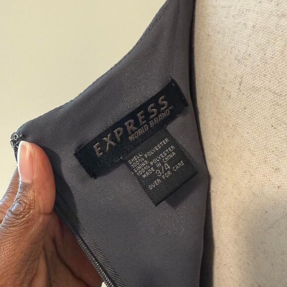 90s Glam Express Vintage Grey Mini Dress - Picture 4 of 4